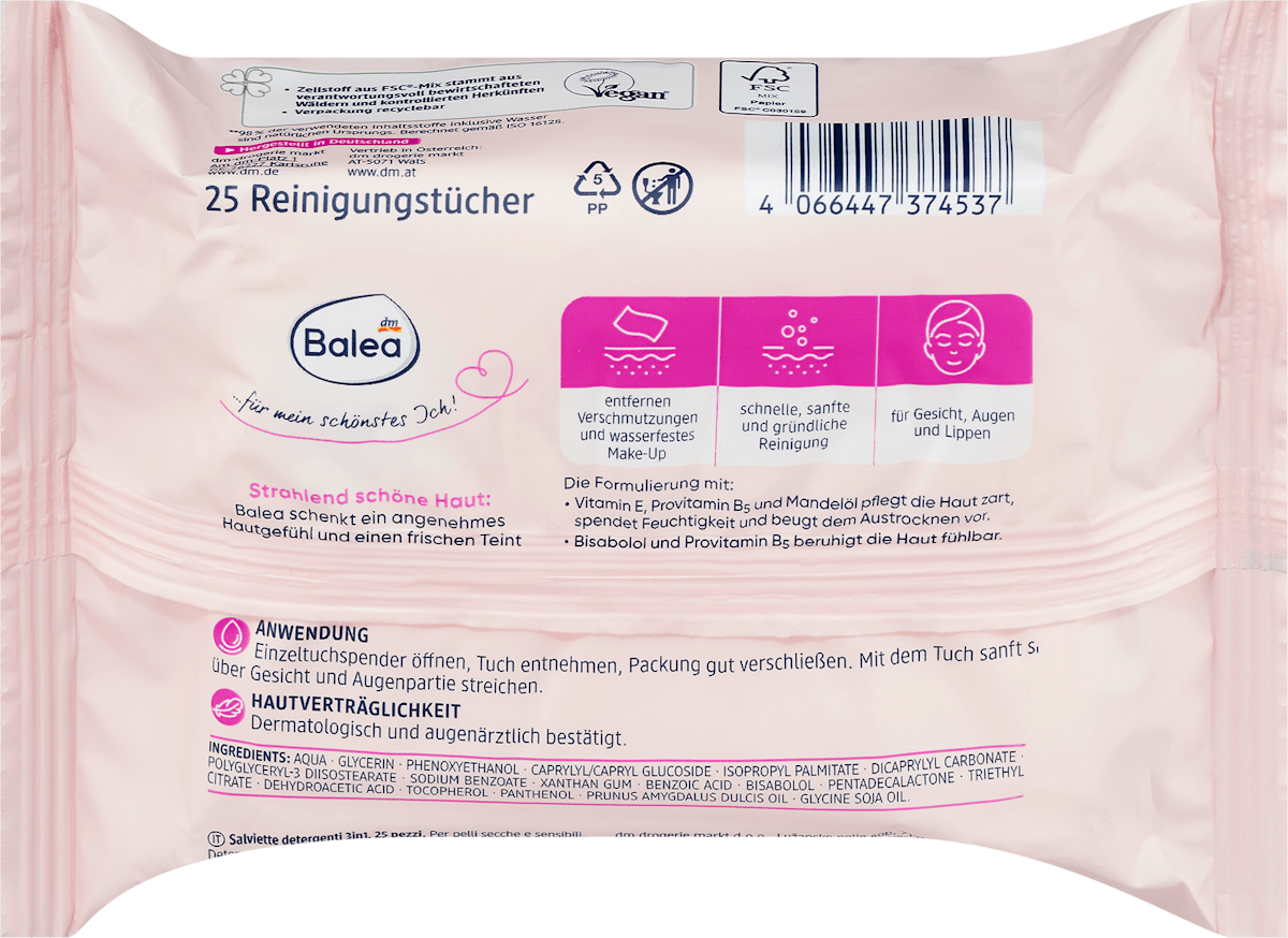 Abschminktücher Pflegend 3in1, 25 St