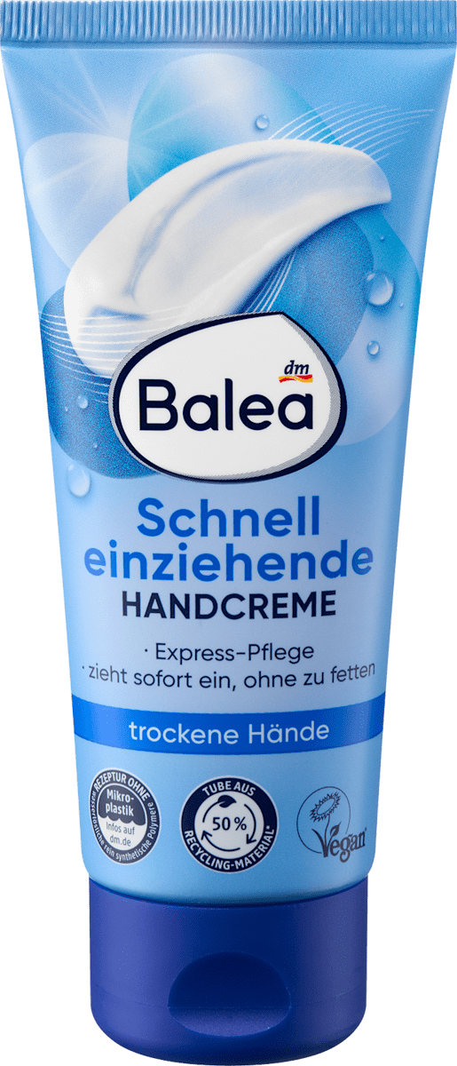 Balea Fast-Absorbing Hand Cream for Dry Skin – Vegan – 3.4 fl oz