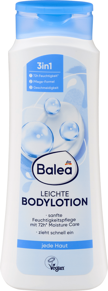Balea Light Body Lotion – Everyday Hydration, Fast-Absorbing – 13.5 fl oz