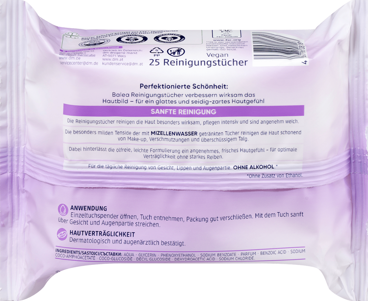 Balea Micellar Makeup Remover Wipes (25 Count)