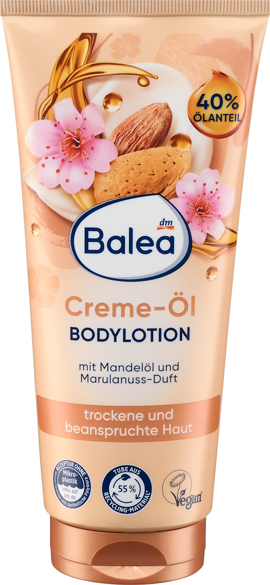 Balea Almond Oil Cream-Oil Body Lotion – Rich Moisture – 6.8 fl oz