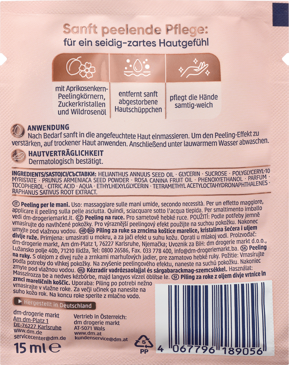 Balea Wild Rose & Apricot Hand Scrub – 0.5 fl oz
